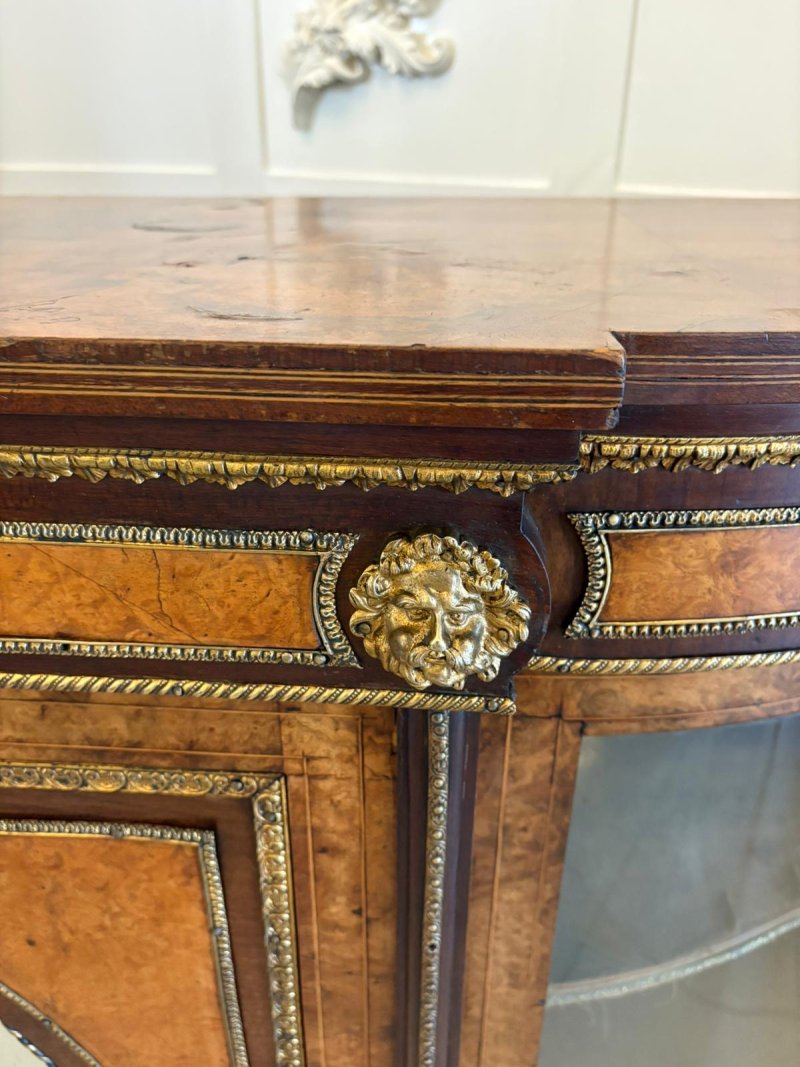 Outstanding Quality Antique Victorian Burr Walnut Ormolu Mounted Credenza - Image 13